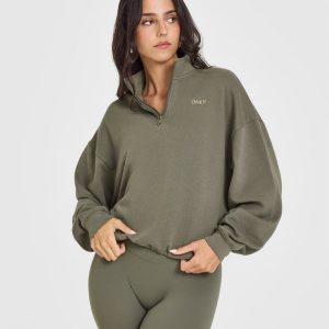 Mid Weight 1/4 Zip Sweatshirt Alpine Green