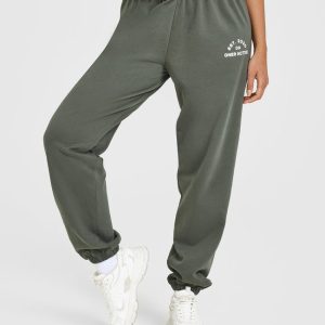 Lightweight Joggers With Graphic Dark Khaki