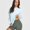 Classic Oversized Lightweight Long Sleeve Top Cloud Blue