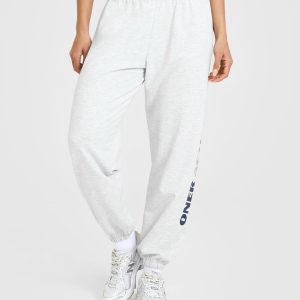 Lightweight Graphic Joggers Light Grey Marl