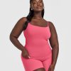SoftMotion™ Strappy Vest with Built in Bra Shelf Dark Velvet Pink