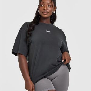 Raising The Bar Oversized Washed T-Shirt Coal
