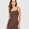 SoftMotion™ Strappy Mid Vest with Built in Bra Shelf Espresso Brown