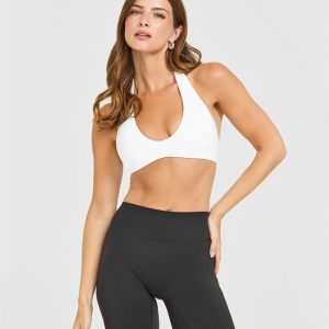SoftMotion™ Minimal Halter Neck Bralette White