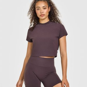 Cotton Relaxed T-Shirt Umber Brown